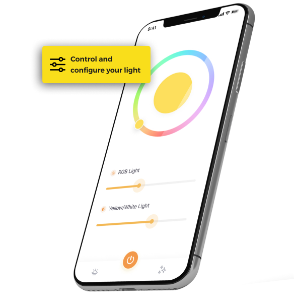The Luminosity companion app, showing colour and brightness control